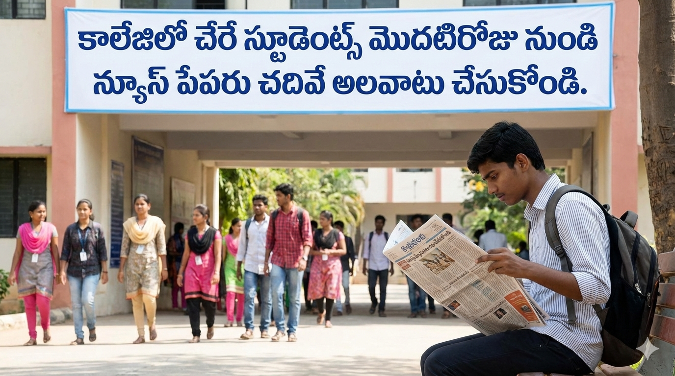 Read the newspaper. న్యూస్ పేపరు చదవండి.